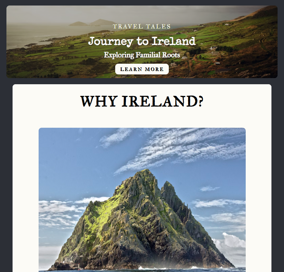 website about visiting Ireland
